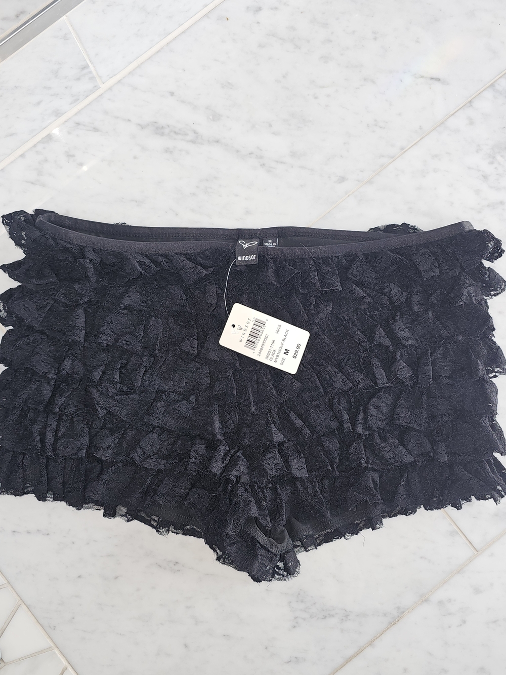 Windsor Black Ruffle Lace Boyshorts